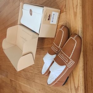 NIB Vivaia Square-toe patterned loafers  Natural Brown